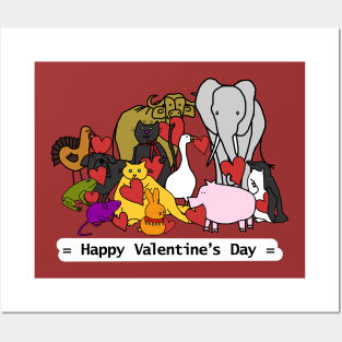 Happy Valentines Day from These Cute Animals Posters and Art
